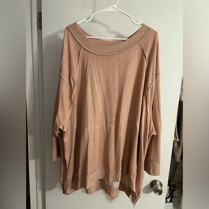 Oversized and flowy free people movement lightweight sweater with side zippers s